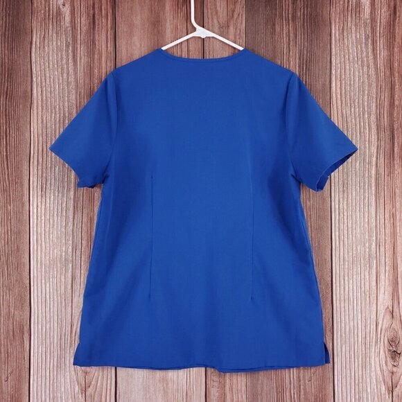 *FLAW* Figs Womens Size Large Casma Three Pocket Scrub Top Blue FW1100 PO 1657 - Picture 3 of 11